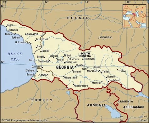 georgia map country europe or asia